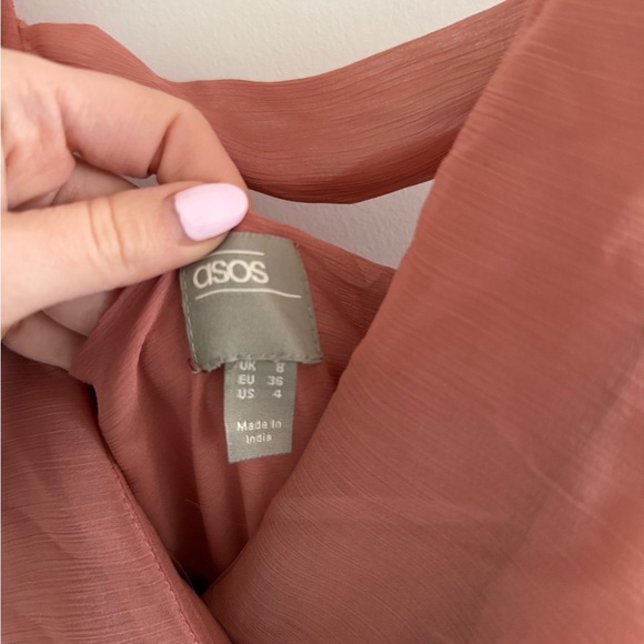 ASOS Women’s Rust Flutter Sleeve Chiffon Dress Size 4 - Picture 5 of 5